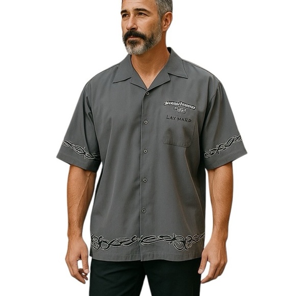 Harley Davidson Large Las Vegas Cafe Button Up HD Motorcycles Biker Casual - Picture 1 of 7